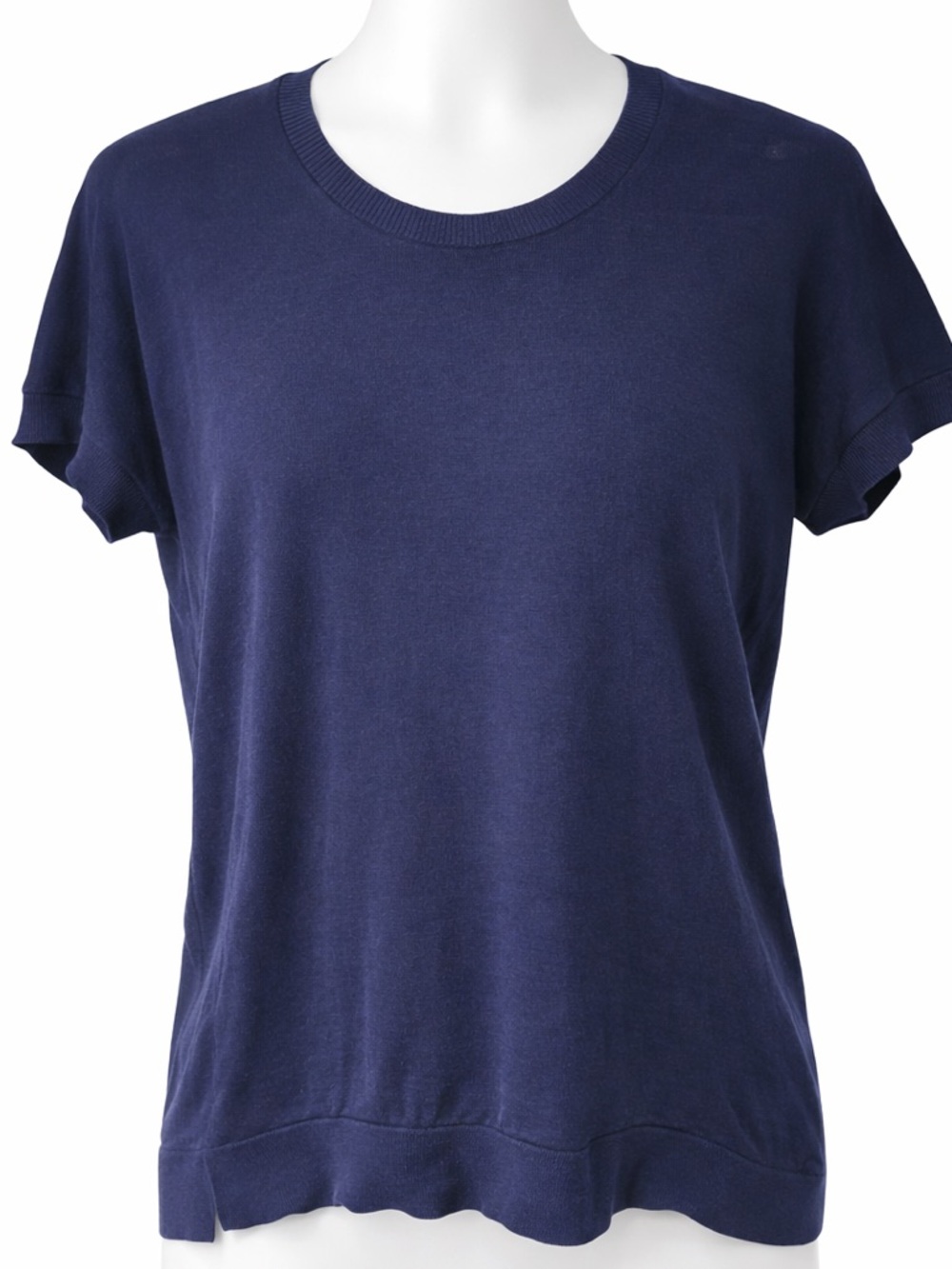 +J by Uniqlo Crewneck Short Sleeve Cotton and Silk Knit Sweater Top